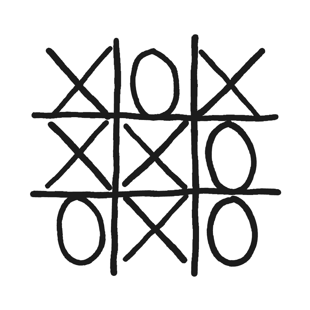 Hand-drawn tic-tac-toe grid
